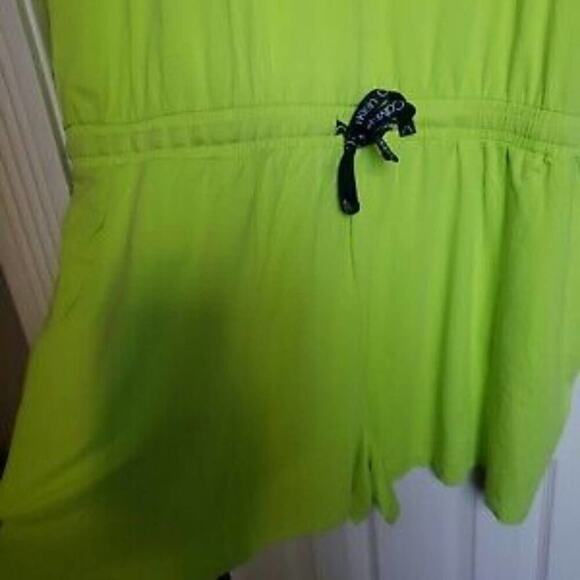 Calvin Klein Women's Shoulder LOGO Shorts ROMPER Lime Lime Green plus size 2X 3X - Picture 10 of 13